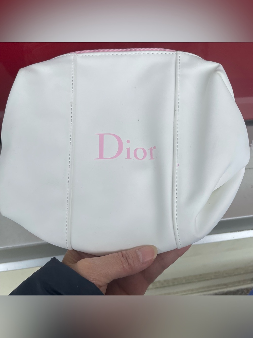 Christian Dior Beauty White Makeup Cosmetics Bag Authentic 
,